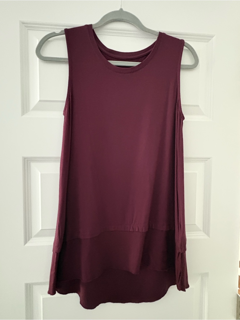Soft Surroundings Eden Tiered Tunic Tank ~ Small ~ Burgundy